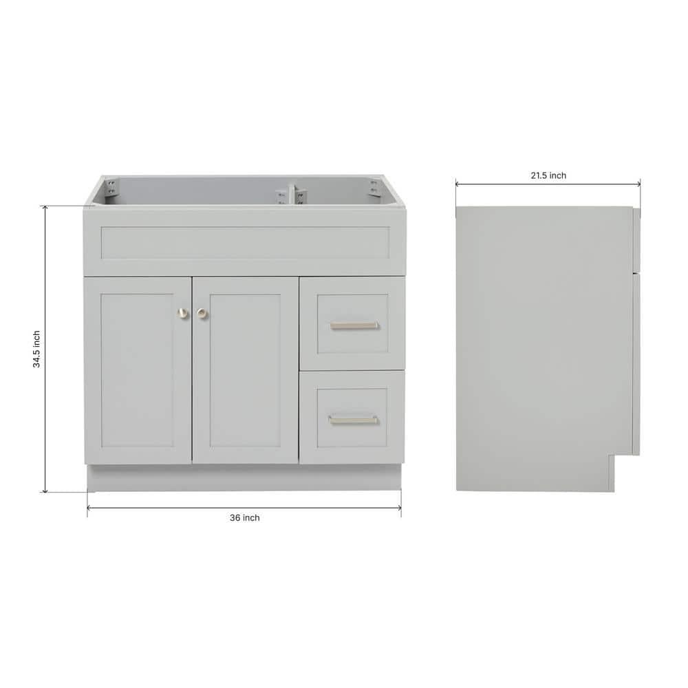 Ariel F036s-L-Bc Hamlet 36" Single Free Standing Vanity Cabinet Only - Grey