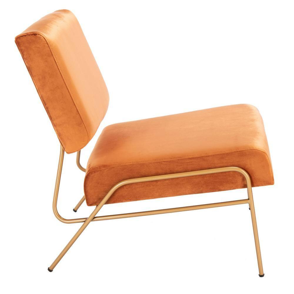 Romilly Velvet Accent Chair - Sienna/Gold - Safavieh
