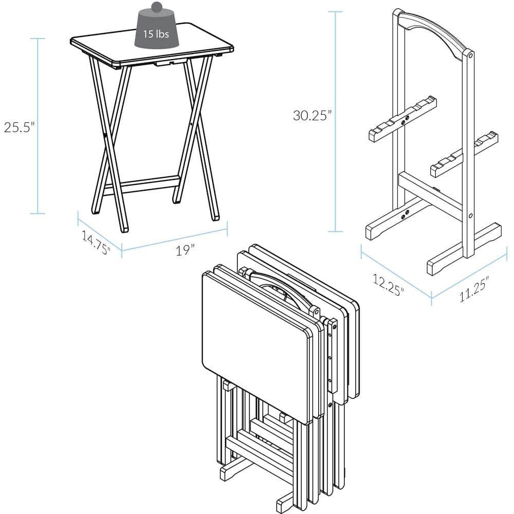 Yu Shan Co. USA, Ltd. 19'' Solid Wood Rectangular Portable Folding Table