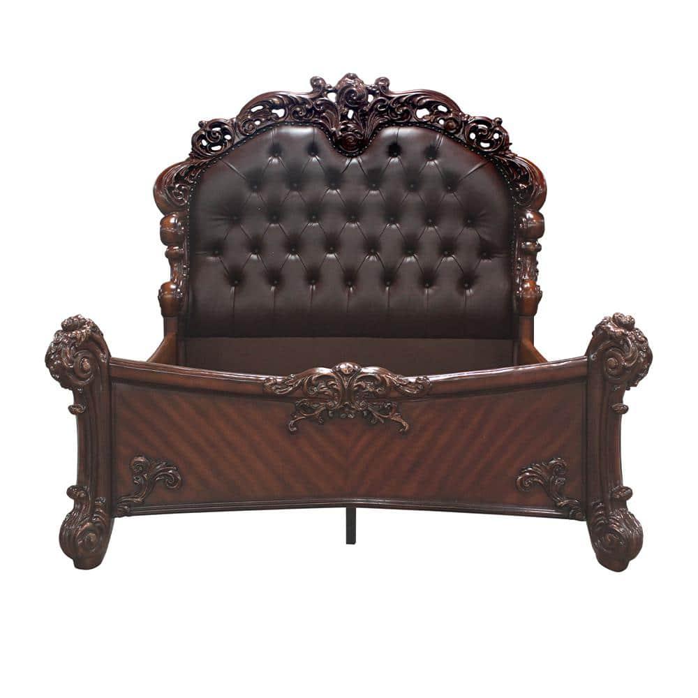 ACME Chantelle Queen Bed in Rose Gold PU & Pearl White