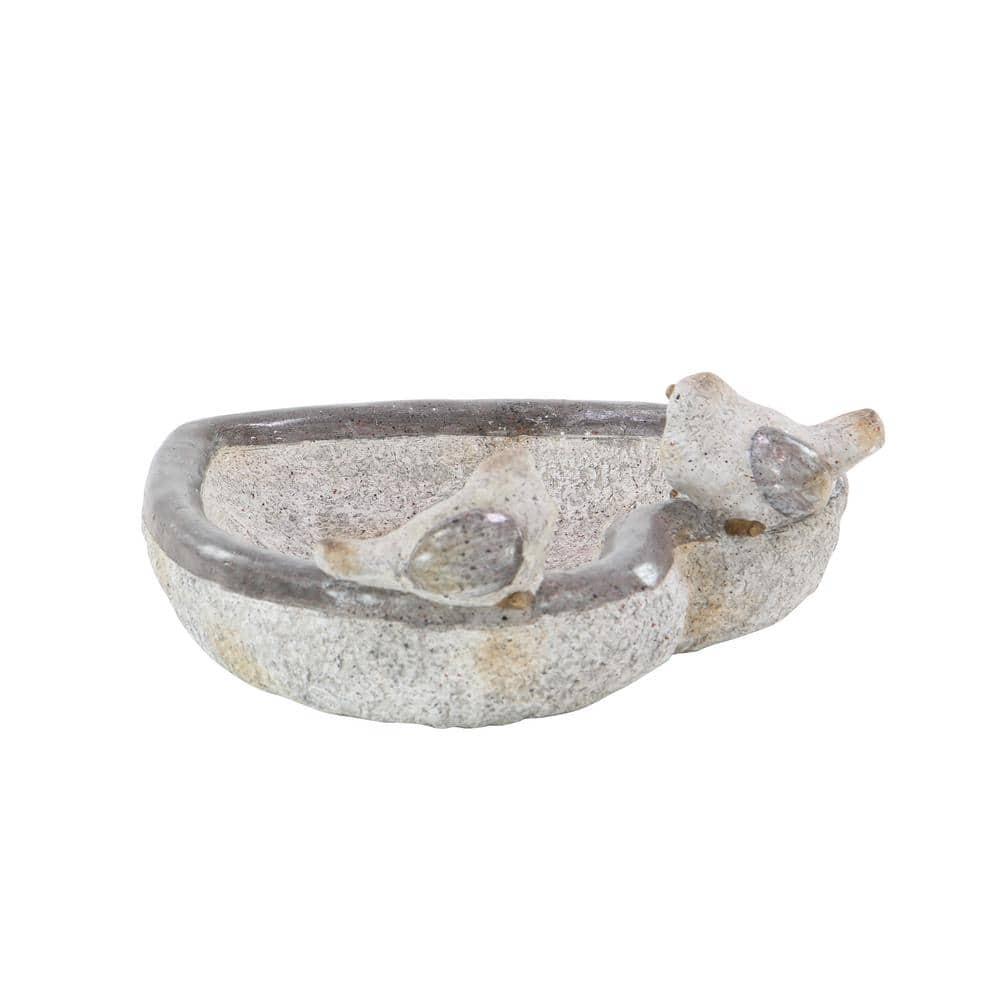 DecMode 6" Indoor Outdoor Bird Garden Sculpture with Bath Bowl