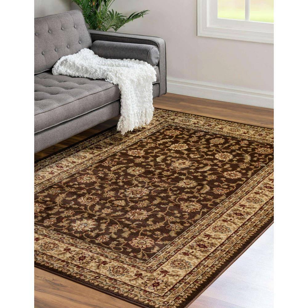 Rugs.com Aditi Collection Rug – 3' 3 x 5' 3 Brown Low Rug Perfect For Living Rooms, Large Dining Rooms, Open Floorplans