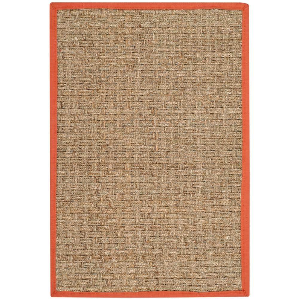 Natural Fiber NF114 Power Loomed Indoor Accent Rug - Natural/Rust - 2'x3' - Safavieh.