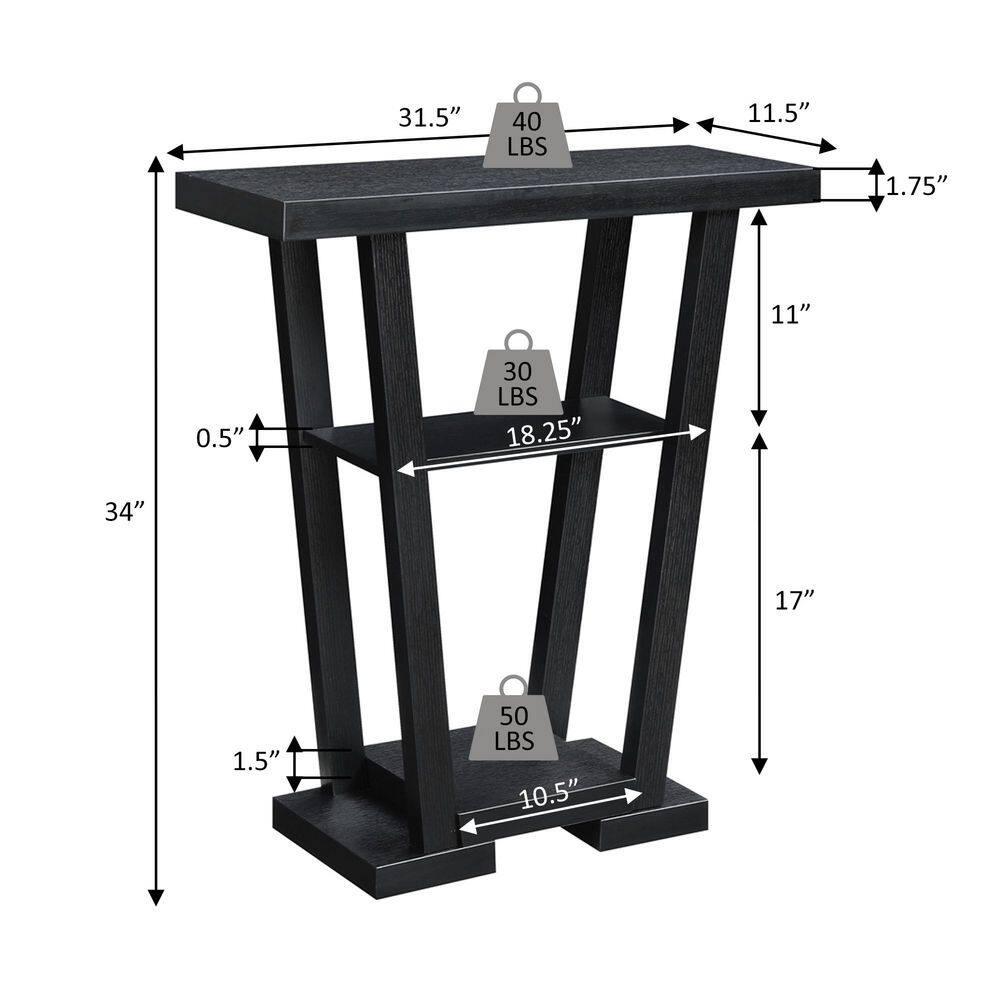 Convenience Concepts Newport V Console Table, Gray