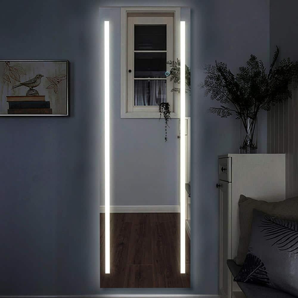 Full Length Lighted LED Vanity Mirror 19"x59" inches with Adjustable Light Color and Dimmer Touch Sensors by Fab Glass and Mirror