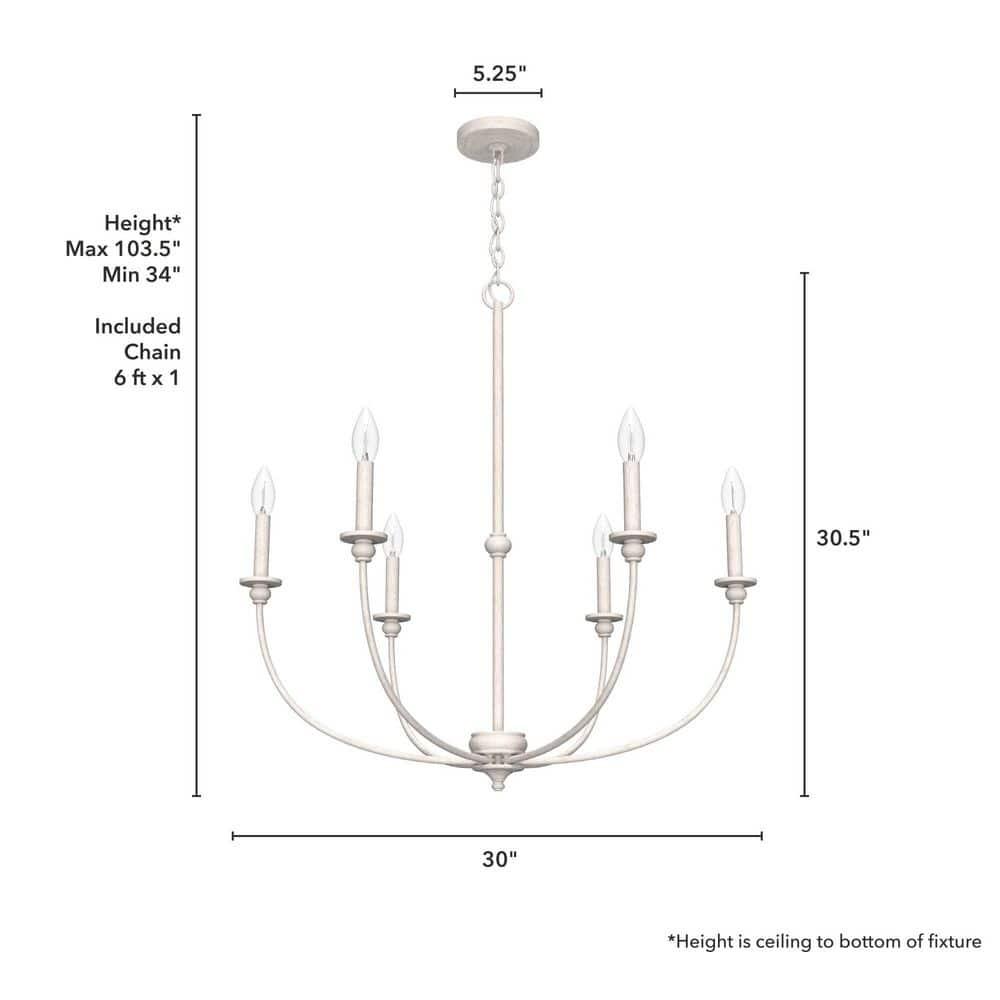 Hunter Southcrest 6 Light Chandelier Ceiling Light Fixture