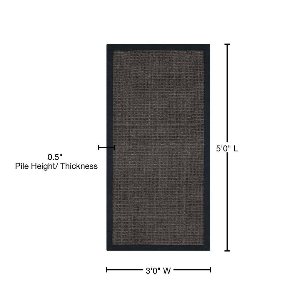 Natural Fiber NF441 Power Loomed Indoor Accent Rug - Charcoal/Charcoal - 3'x5' - Safavieh.