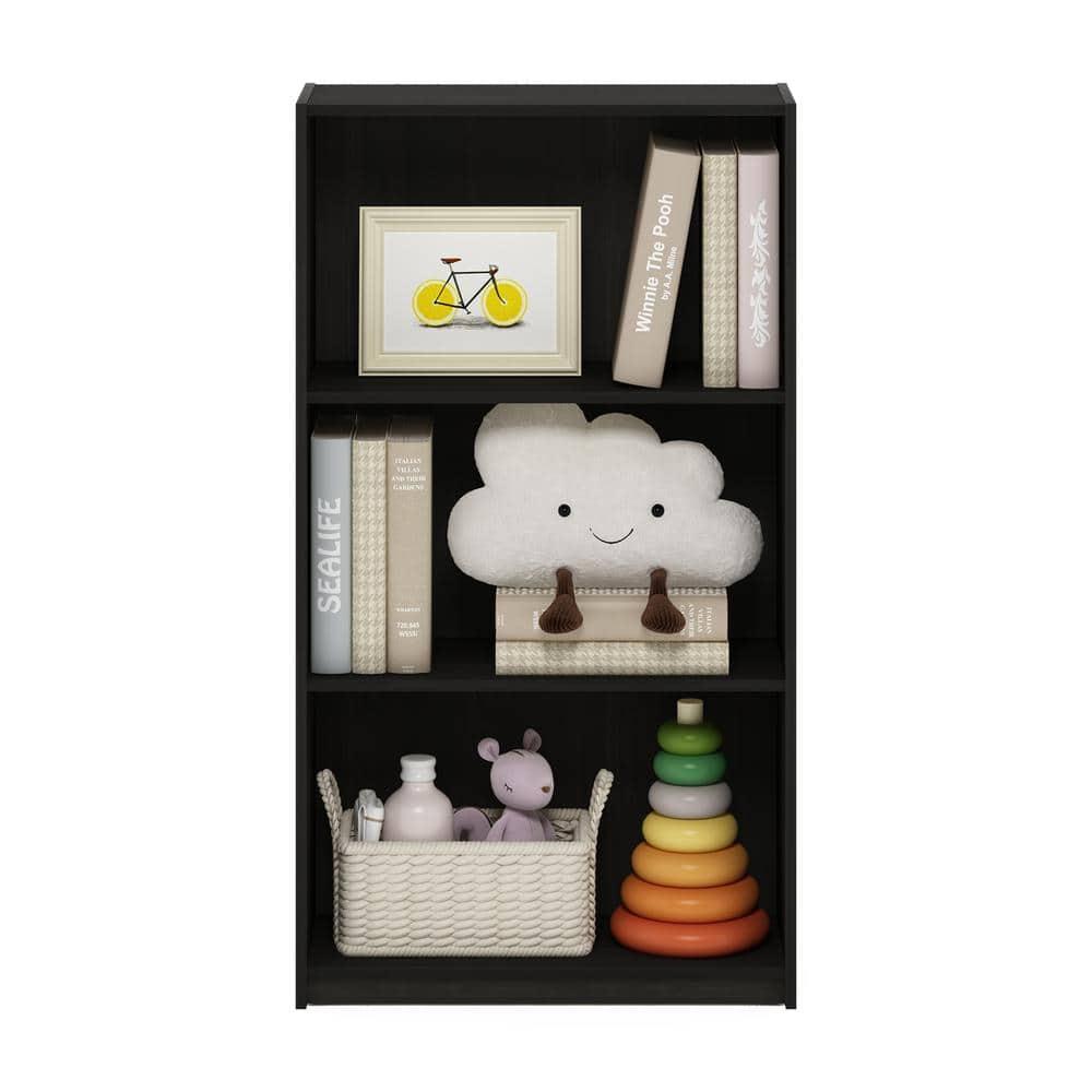 Furinno Easy Assembly 3 Cube Decorative Bookshelf Storage Display Cabinet 3-Tier Multi-functional Open Shelf,Espresso