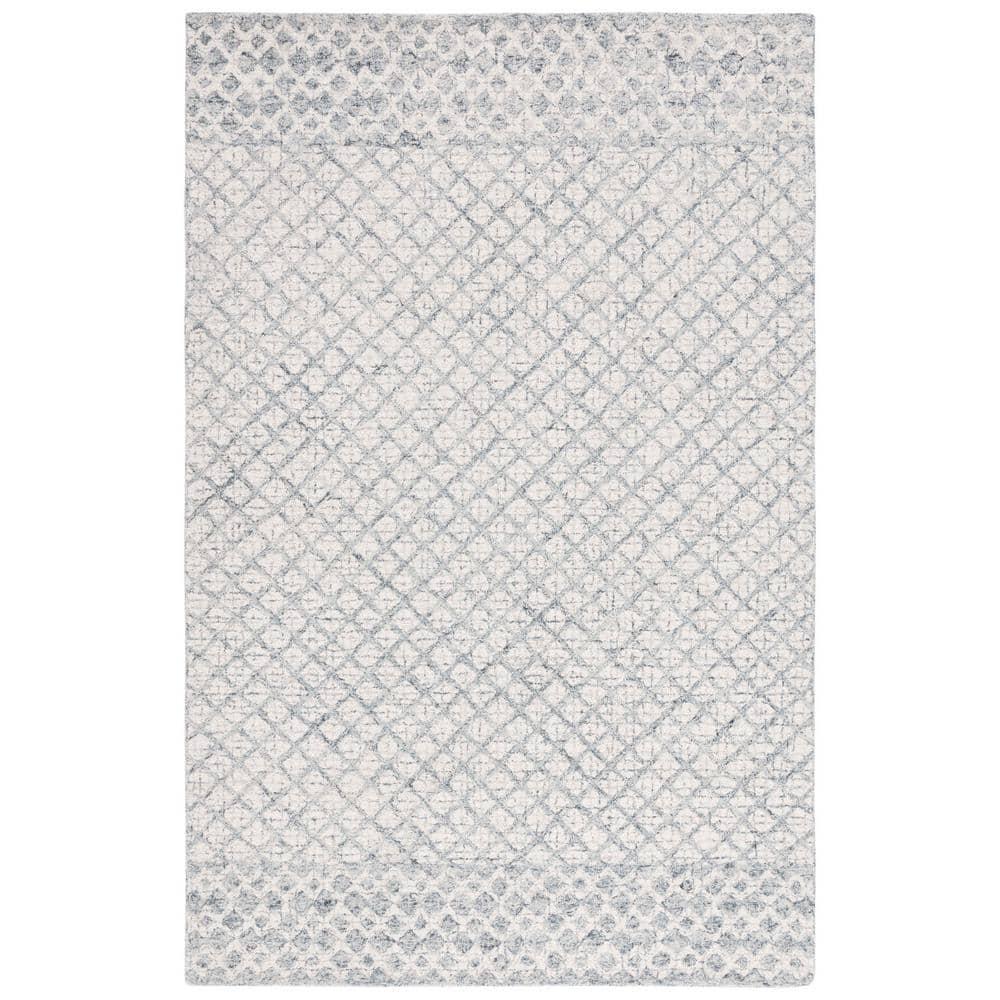 Abstract ABT203 Handmade Indoor Area Rug - Grey/Ivory - 5'x8' - Safavieh