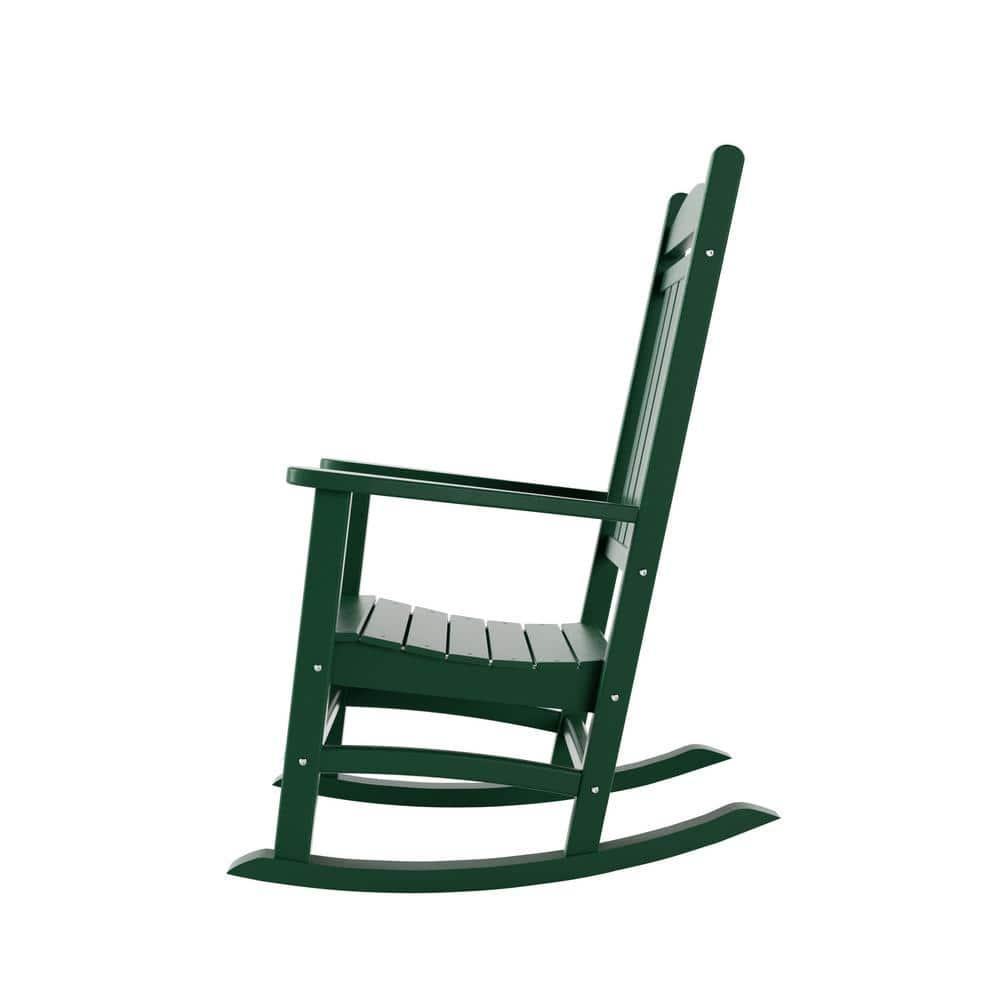 Polytrends  Laguna Hdpe All Weather Outdoor Patio Rocking Chair Dark Green