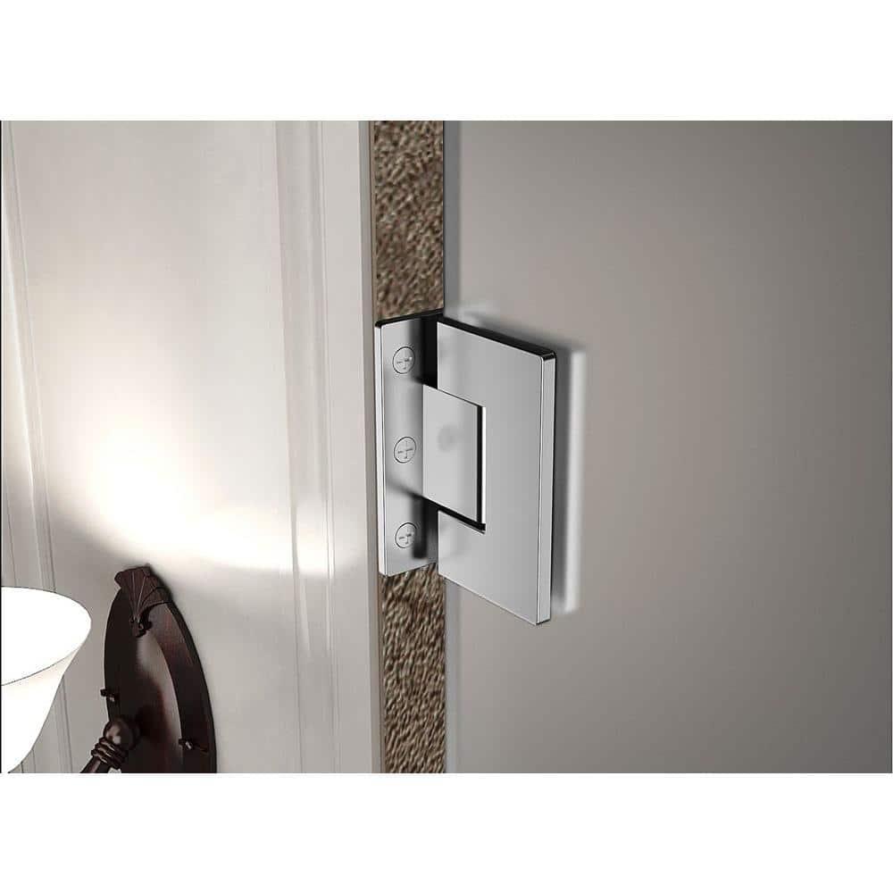 Nautis 72" H Hinged Frameless Shower Door