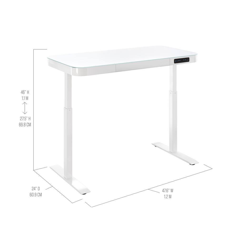 airLIFT 48" W Electric Adjustable Height Tempered Glass Desk