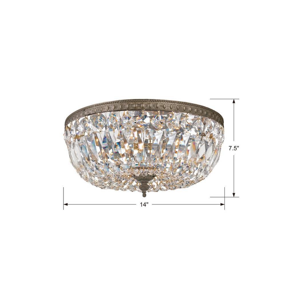 Crystorama Lighting Ceiling Mount 3 - Light Flush Mount in  English Bronze