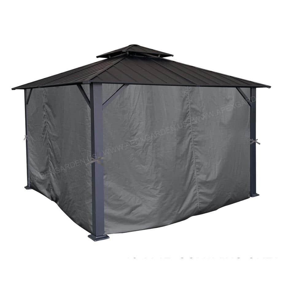 ​APEX GARDEN Privacy Curtain Set for 10' x 12' Gazebo