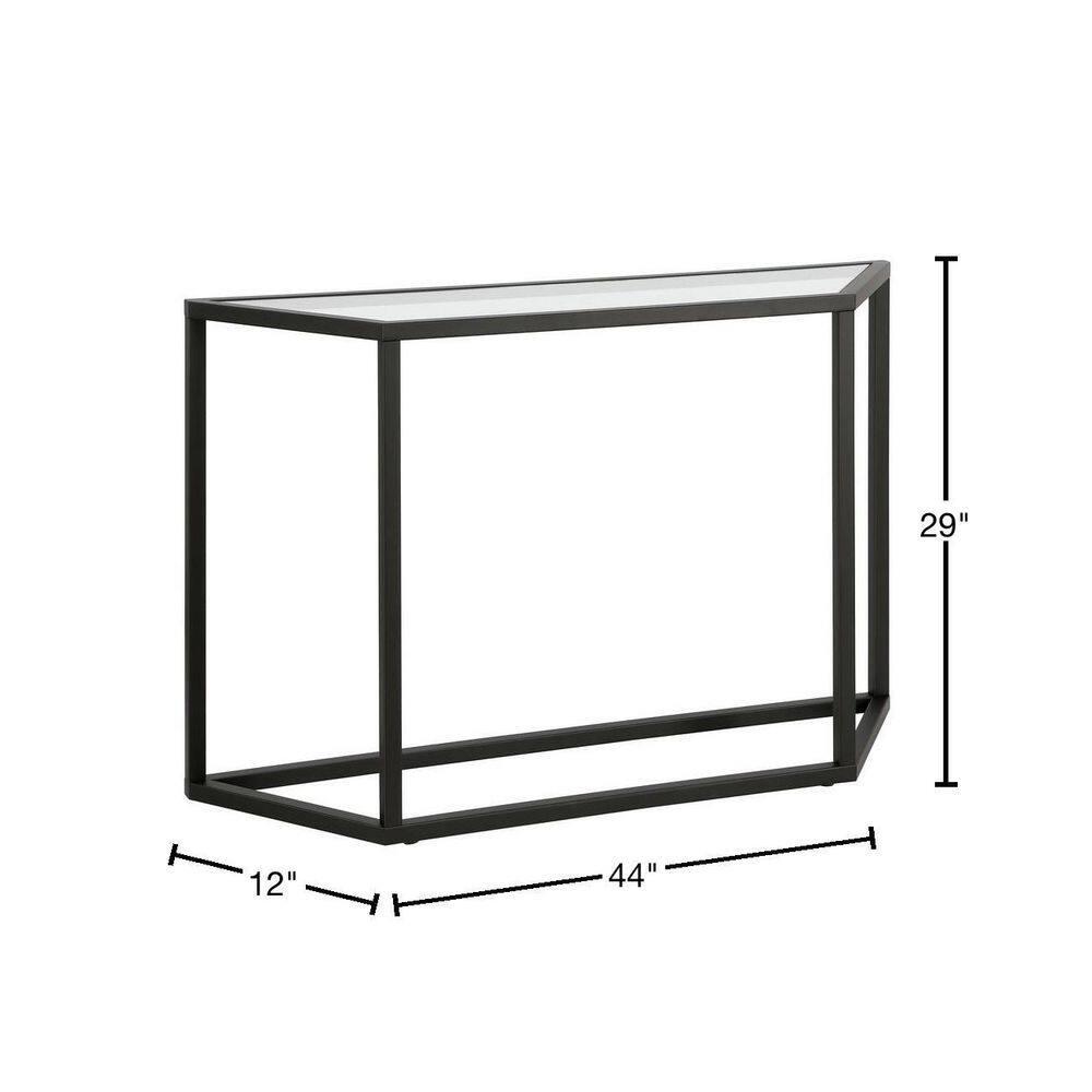 Evelyn&Zoe Levi 44" Wide Trapezoid Console Table, Blackened Bronze