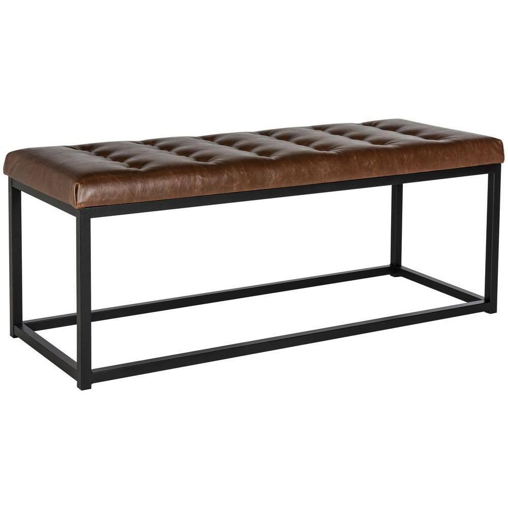 Reynolds Bench - Brown/Black - Safavieh