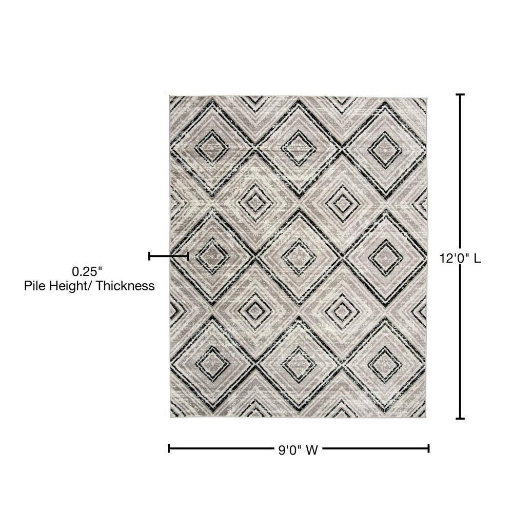 Skyler SKY120 Power Loomed Indoor Area Rug - Grey/Black - 9'x12' - Safavieh