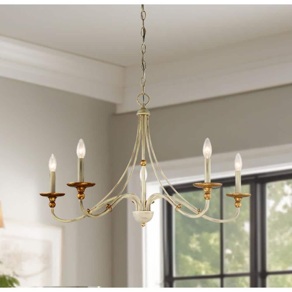 Minka Lavery - Westchester County - Chandelier 5 Light Farm House White/Gilded