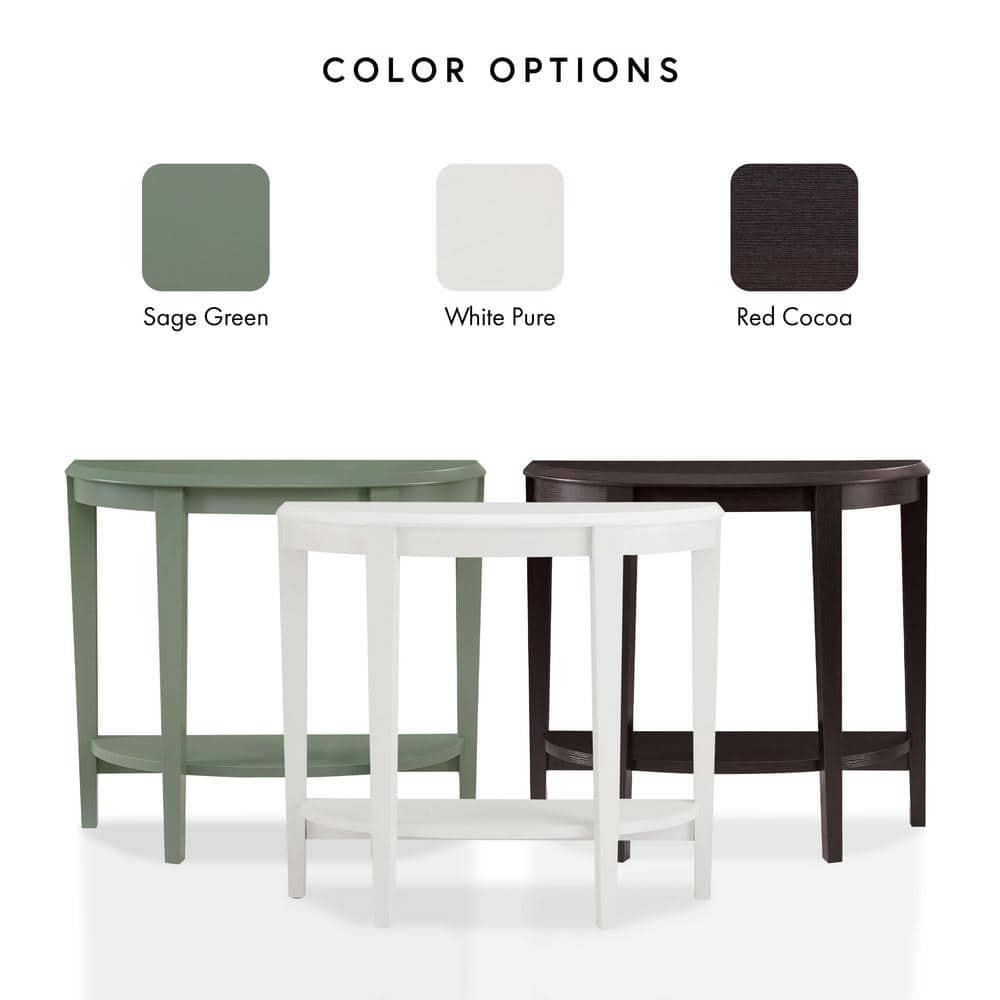 24/7 Shop At Home 36" Heartrhythm Transitional Half Moon Console Table with Shelf Espresso: Entryway Storage, MDF & Veneer