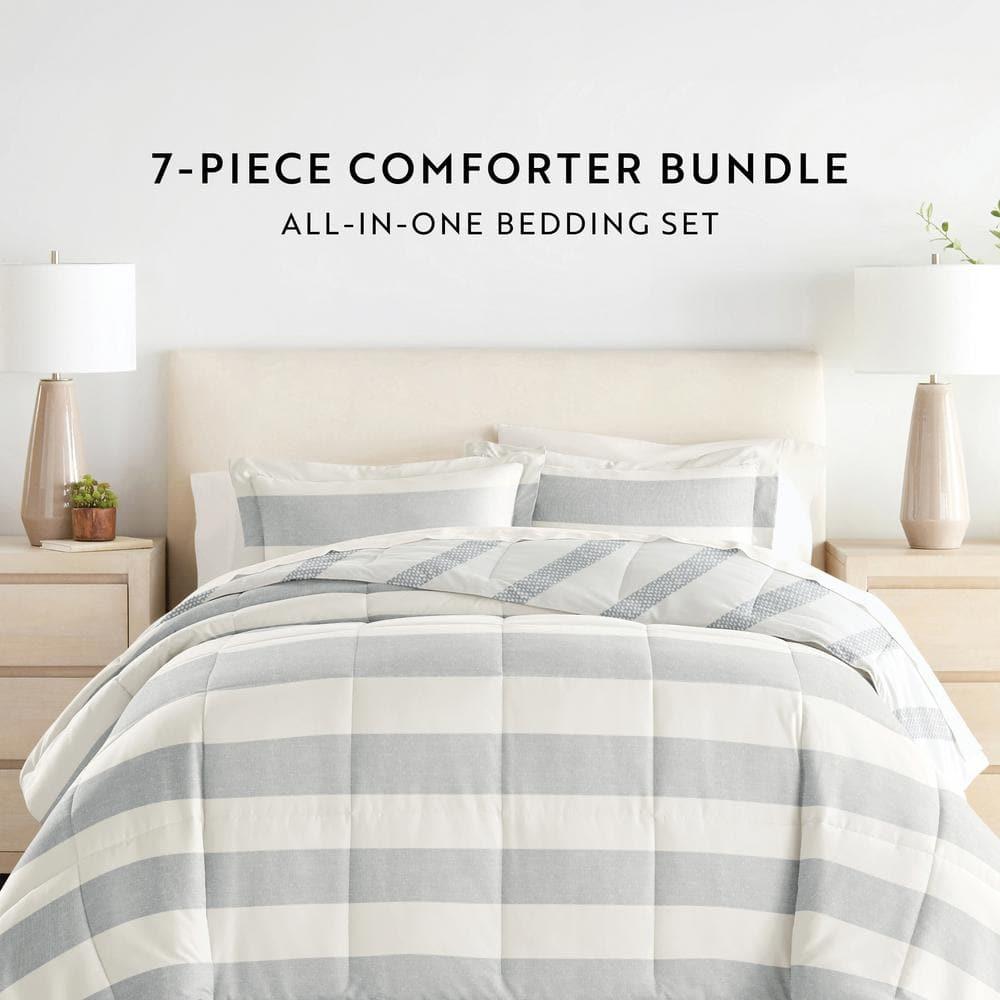 IEnjoy Home 7-Piece Bedding Bundle - Pattern Comforter and Sheet Set