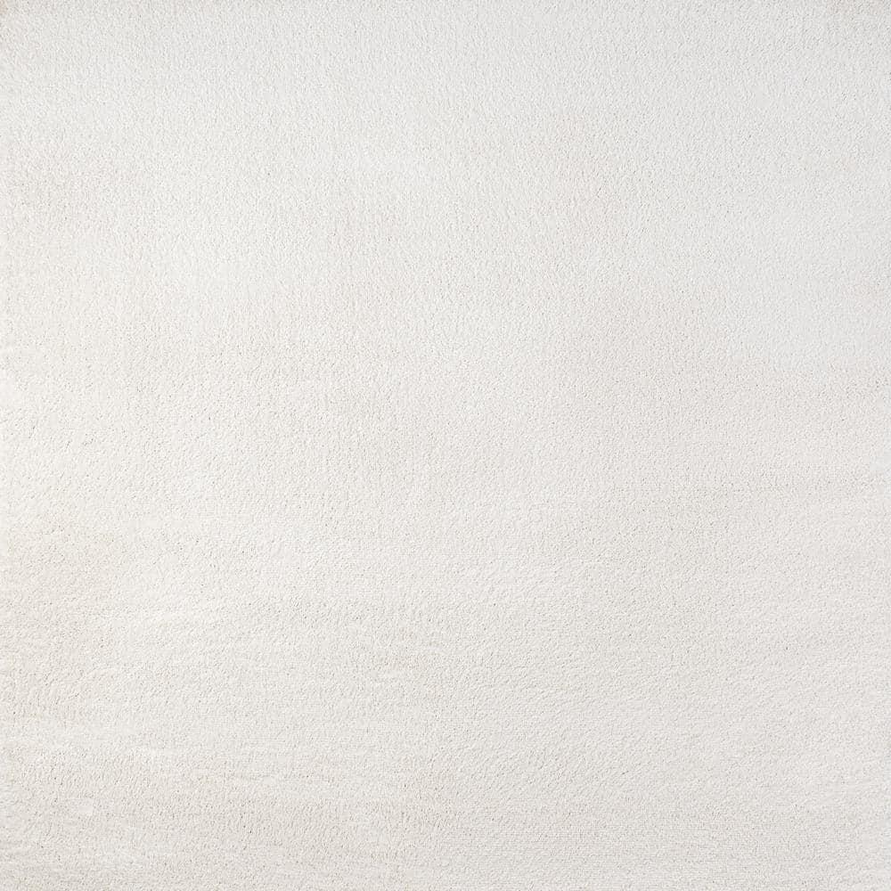 Cream Synthetic Reversible Stain-Resistant 5 ft. Square Area Rug