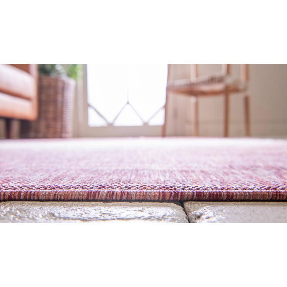 Unique Loom 7' 1 x 10' 0 Rectangle Indoor/Outdoor Modern Rust Red Area Rug