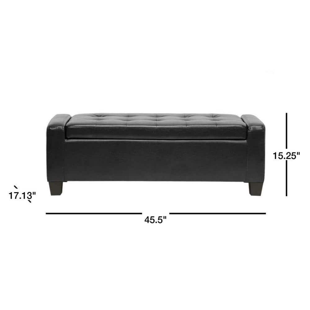Manchester Ottoman Black - Baxton Studio