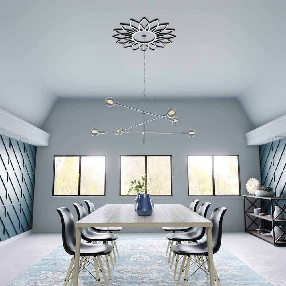 24"OD x 8 3/8"ID x 3/4"P Daisy Architectural Grade PVC Pierced Ceiling Medallion, Antiqued Pale Gold