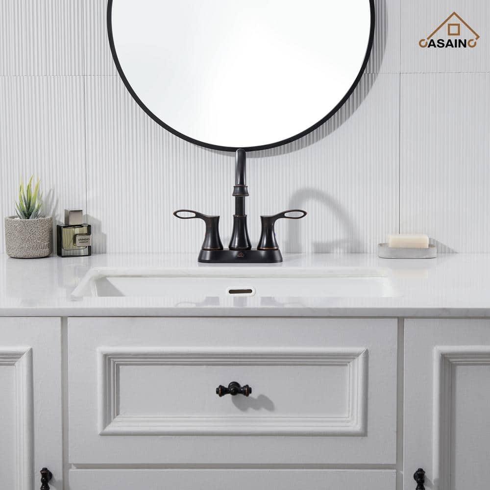 CASAINC KCL0014-ORB 4-inch Centerset Bathroom Faucet with Drain