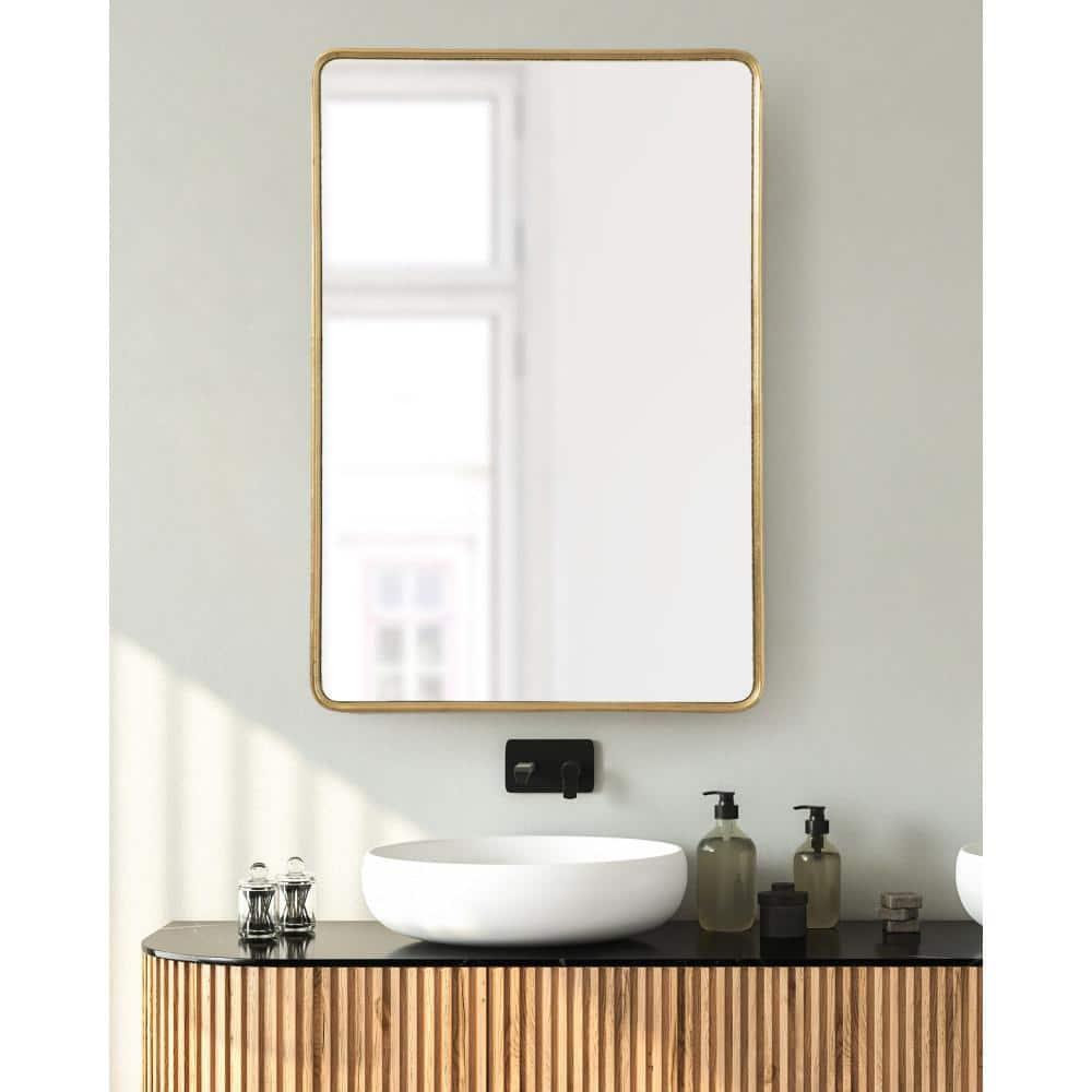 Kate and Laurel Caskill MDF Rectangle Mirror, 24x36, Gold
