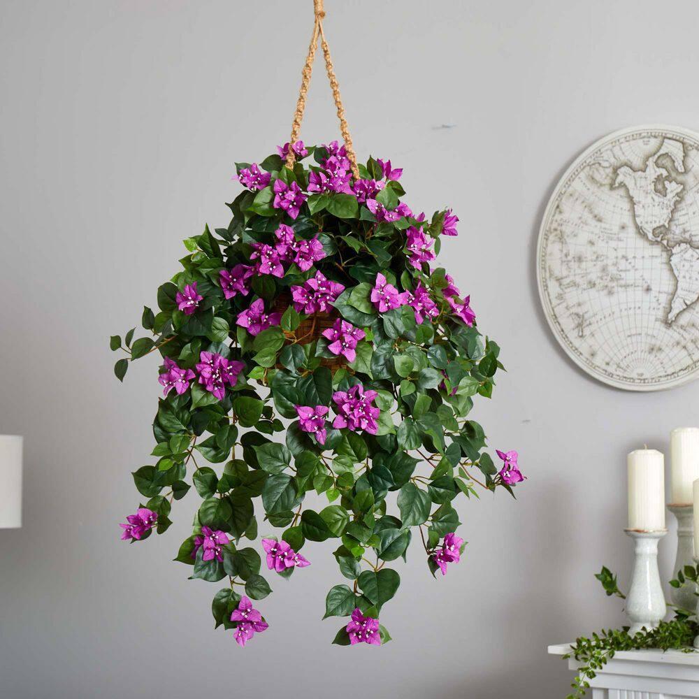 Nearly Natural Bougainvillea Artificial Plant in Basket