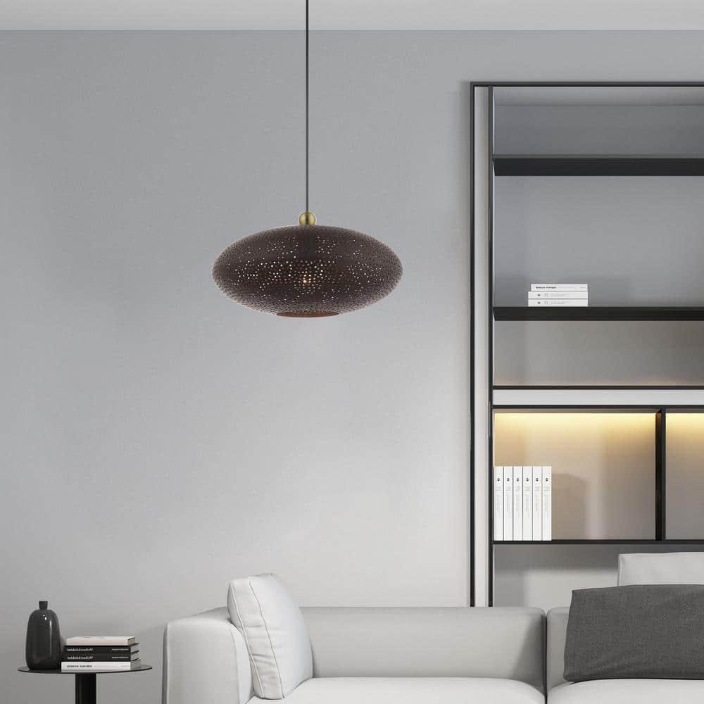 Dublin 16" Wide Bronze Metal Oval Pendant Light