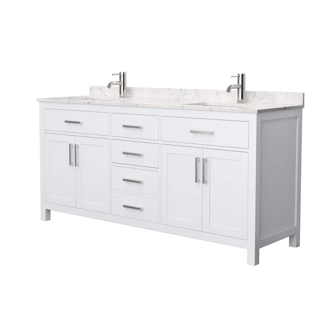Beckett 72" Freestanding Double Bathroom Vanity with Cultured Marble Top