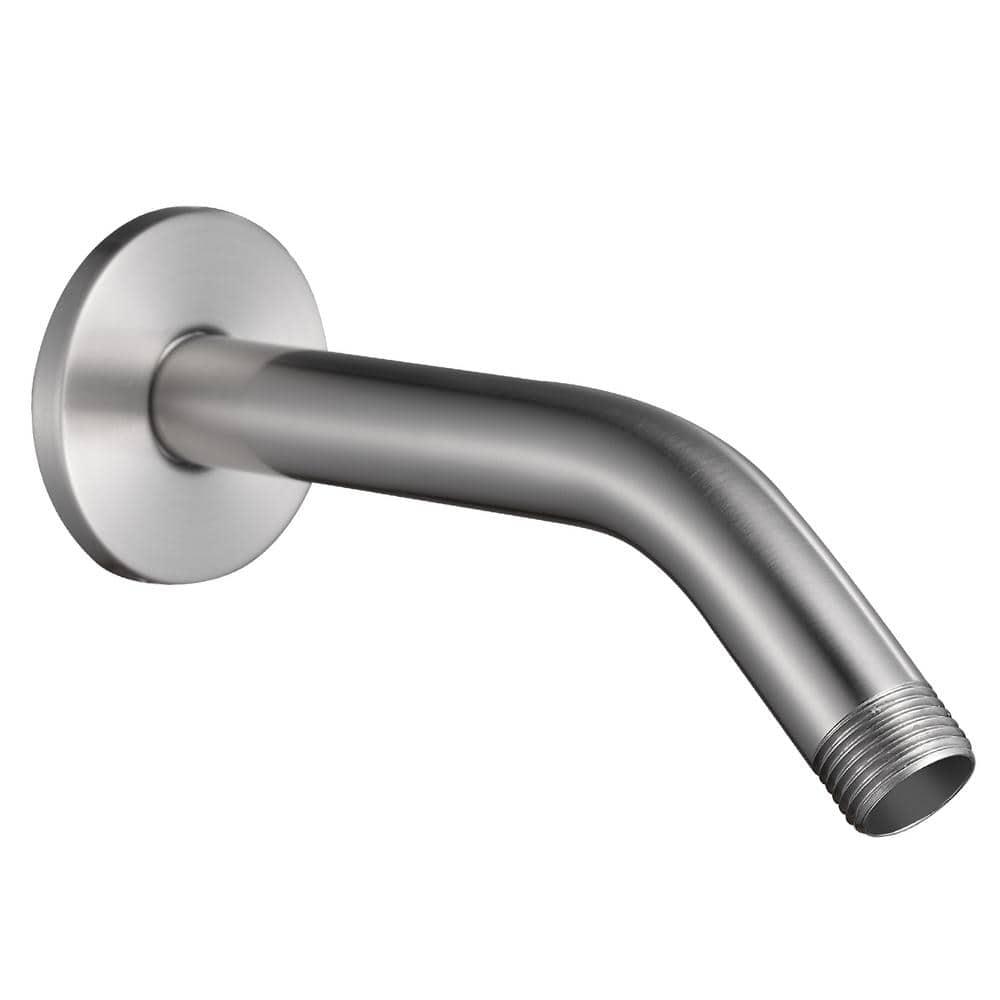 Brushed Nickel 6 Inch Stainless Steel Wall-Mounted Shower A-Rm And Flange Shower Head