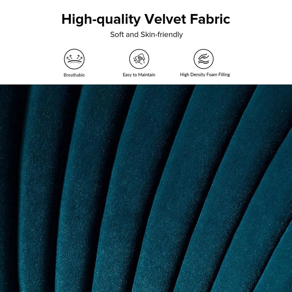 Velvet Upholstered Side Chair Armless Tufted Wingback Metal Legs Dining Living Bedroom Adult Teal