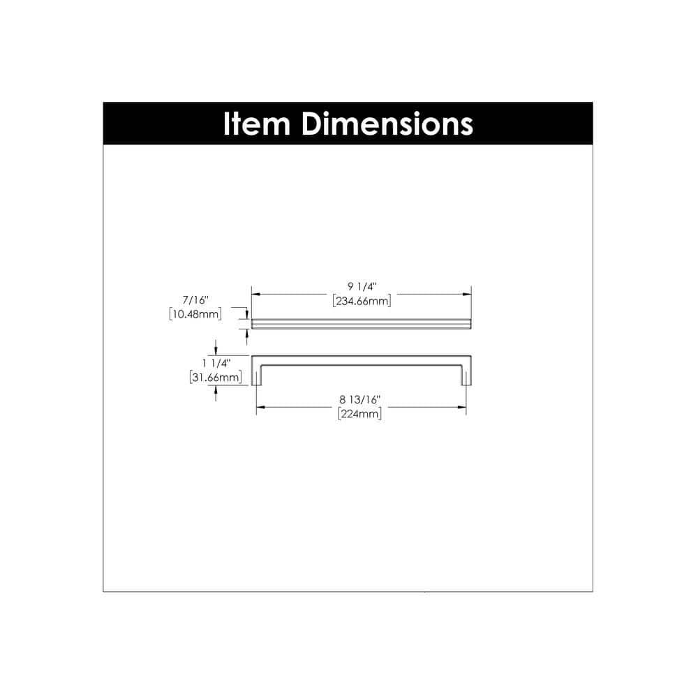 Hickory Hardware Solid Core Kitchen Cabinet Pulls, Luxury Cabinet Handles, Hardware for Doors & Dresser Drawers, 8-13/16 Inch (224mm) Hole Center, Champagne Bronze, Skylight Collection(Pack of 1)