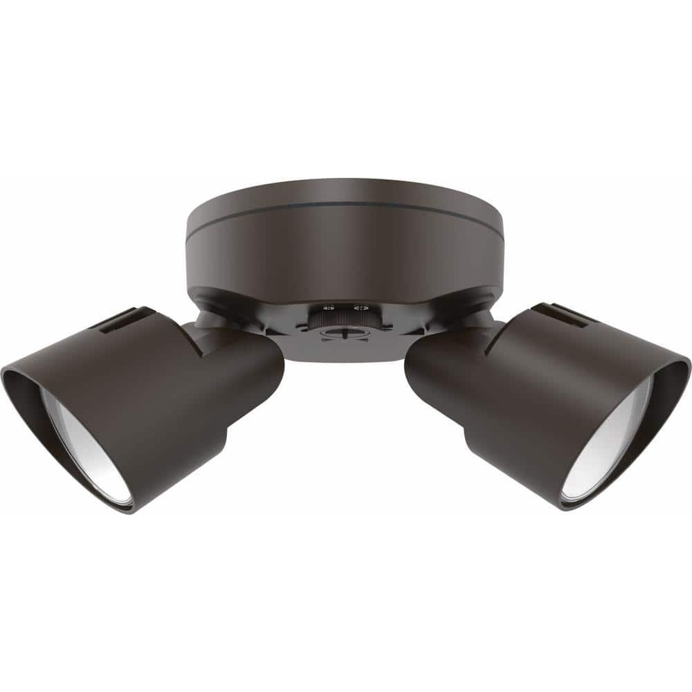 2 - Head Hardwired Dusk to Dawn Outdoor Security Flood Light