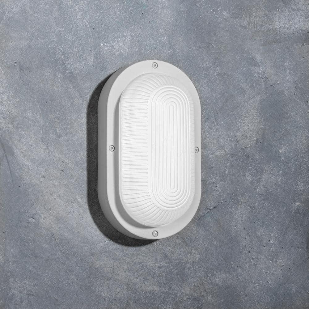 Coastal San Diego White Outdoor Integrated LED Bulkhead Wall Lantern