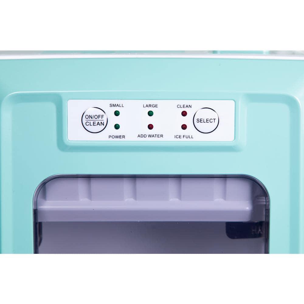 Thermostar TSICEBHNSC26AQ 26-Pound Automatic Self-Cleaning Portable Countertop Ice Maker Machine With Handle, Aqua