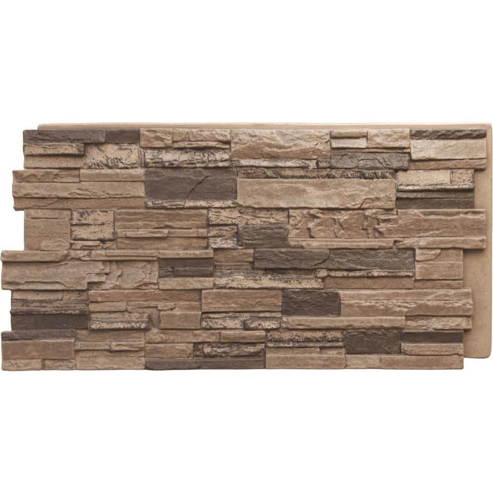 Cascade Stacked Faux Stone 24.75" x 48.625" Wall Paneling