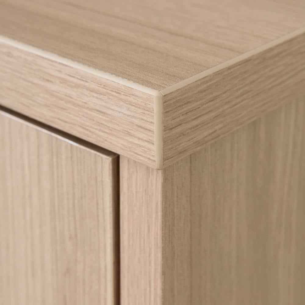 Kauan Helsy L-Shaped Desk with Power Bar and Removable Hutch Natural Walnut