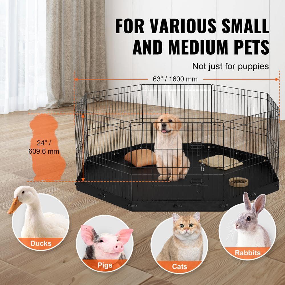 VEVOR 24'' H 8 Panel Metal Exercise Pen With Door