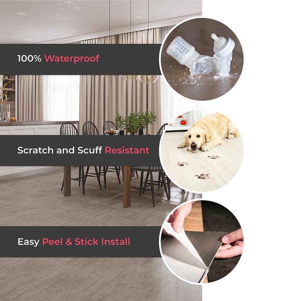 BaseCore 12mil x 6" W x 36" L Peel and Stick Luxury Vinyl Plank Flooring