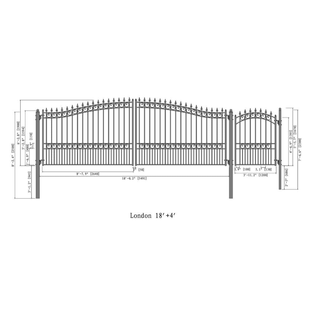 ALEKO London Black Metal Gate