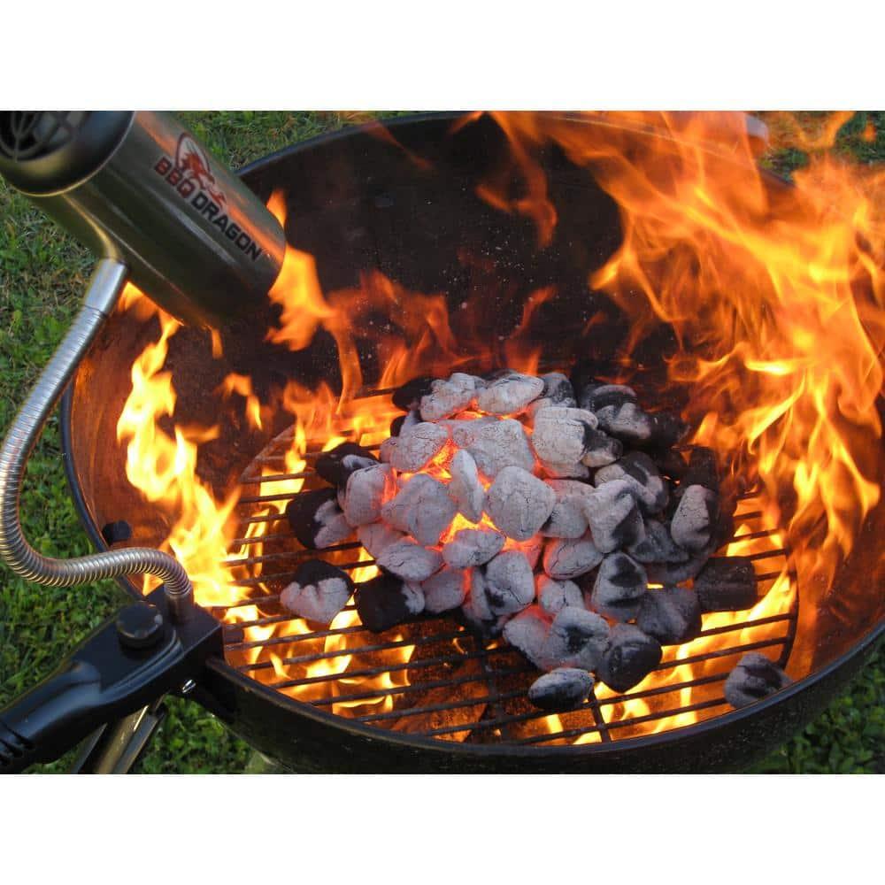 BBQ Dragon Grill Fan - Black: Stainless Steel Construction, No Assembly, Portable Charcoal Air Blower