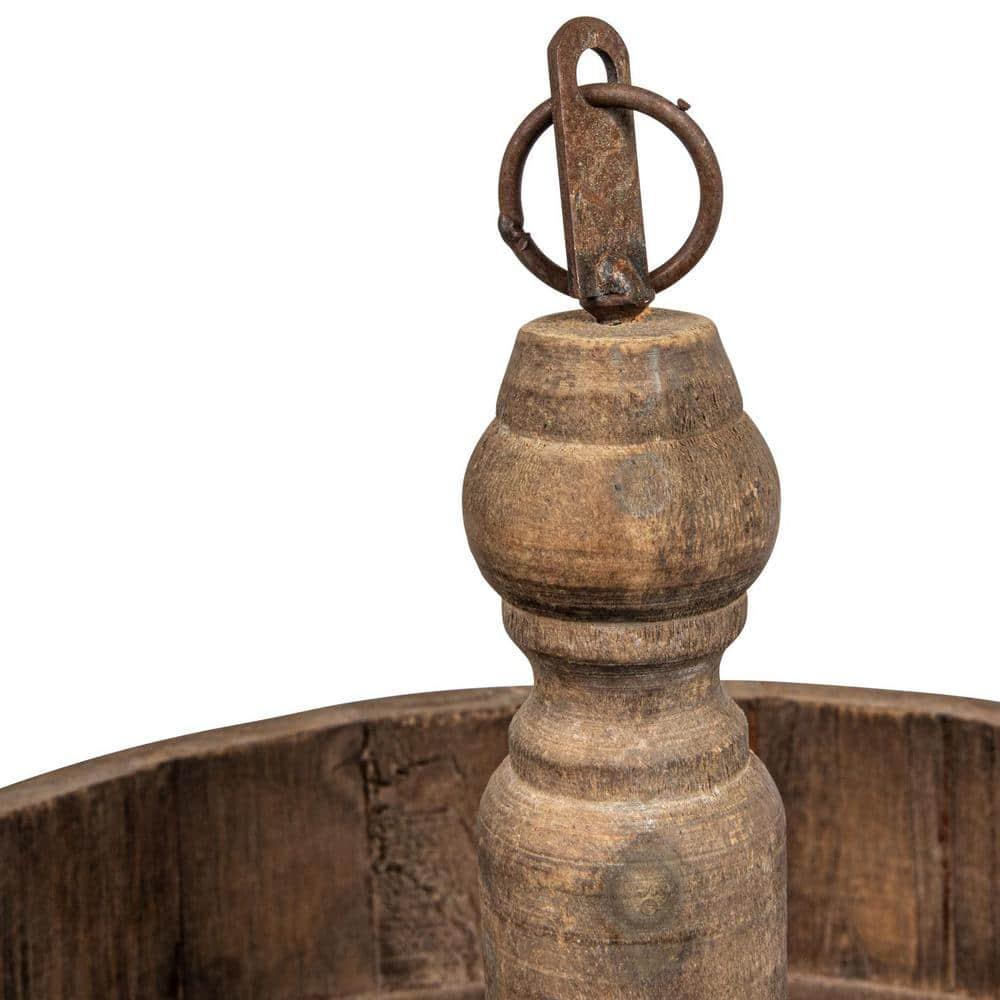 Creative Co-Op Decorative Wood & Tin 3 Tier Tray