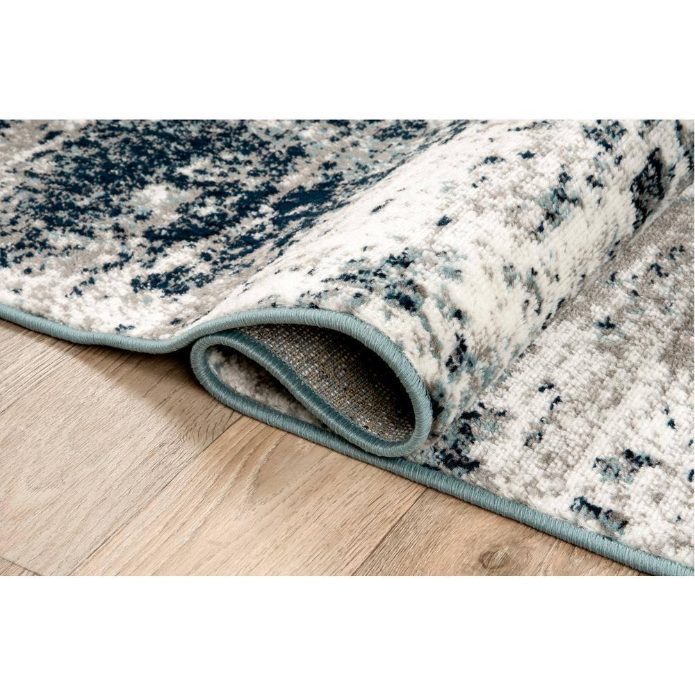 World Rug Gallery Distressed Abstract Area Rug - Blue 2'7"x6'