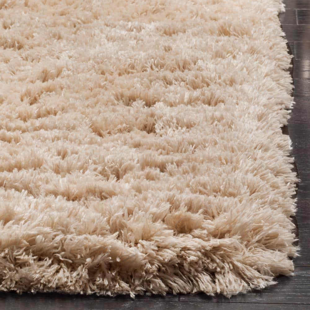 Polar Shag PSG800 Power Loomed Indoor Area Rug - 6'7"x9'2" - Light Beige - Safavieh
