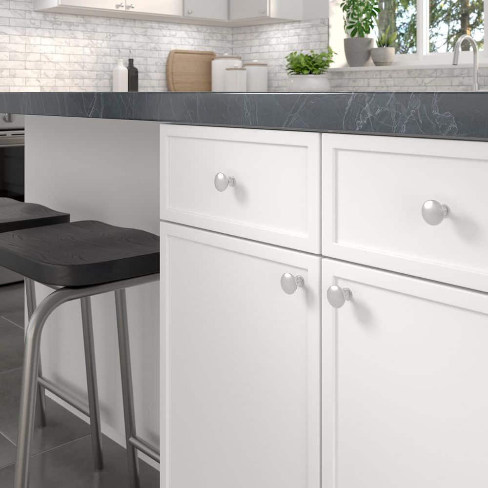 Richelieu Hardware 1-1/5 in. (30 mm) Brushed Nickel Cabinet Knob (10 per Pack)