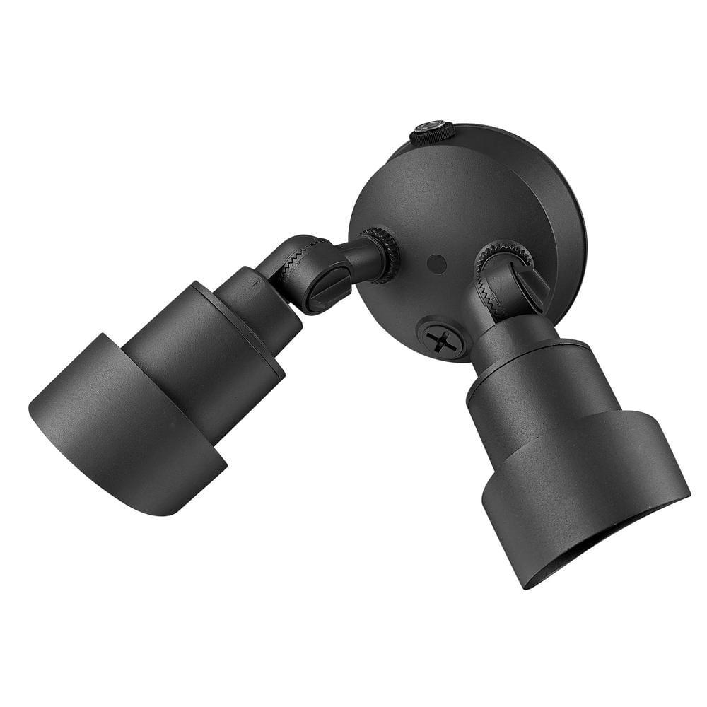 Adjustable Dual-Head Matte Black LED Security Floodlight
